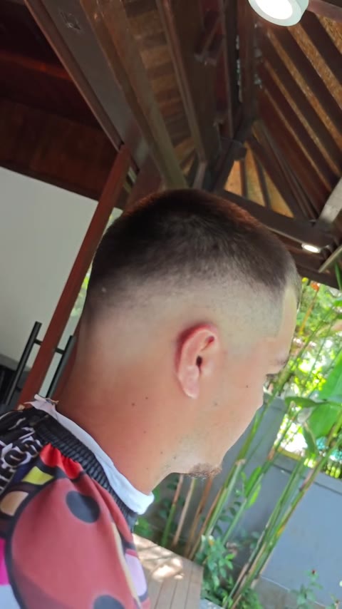 Close-up of a carefully blended skin fade
